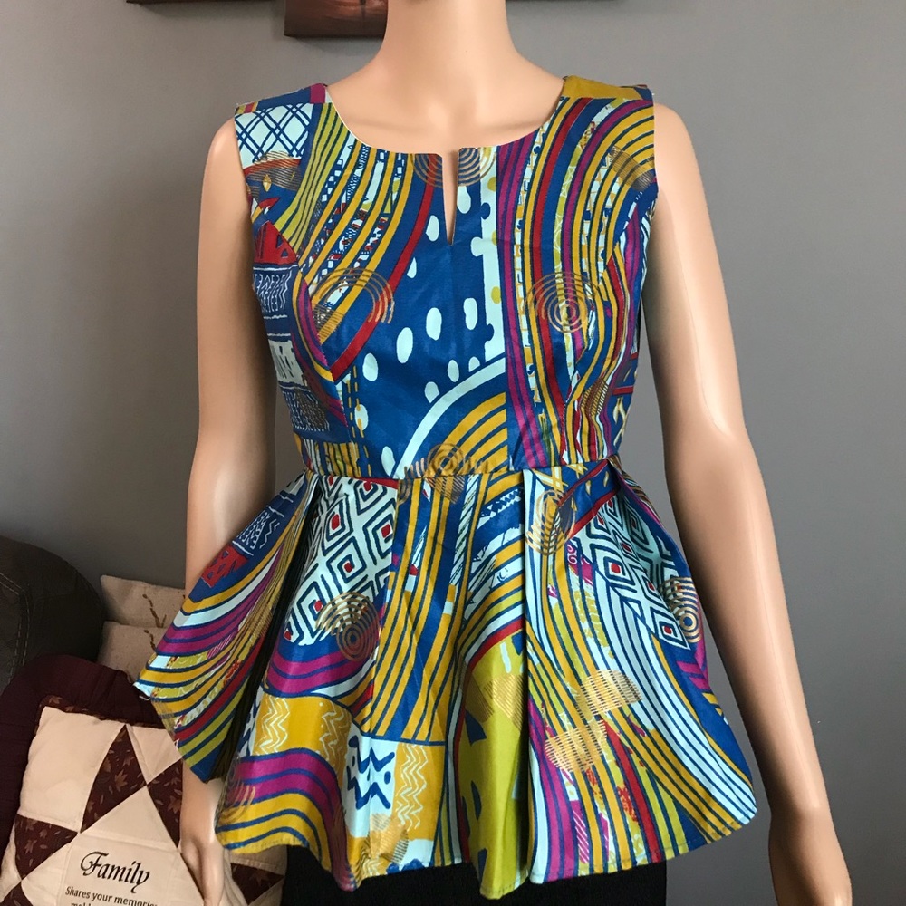 African print classy peplum top, Ankara Top
